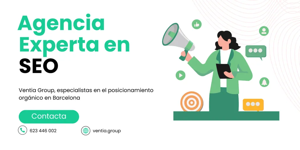 Creatividad de Ventia Group sobre posicionamiento SEO en Google desde Barcelona