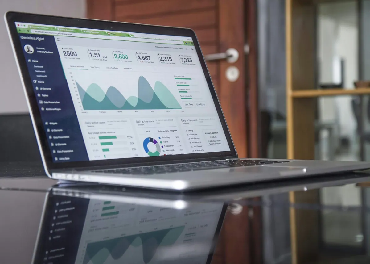 Panel de analítica con gráficos para medir la evolución de resultados
